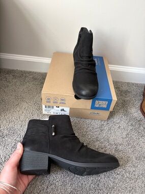 NEW NTW Clarks Black Ankle Boots